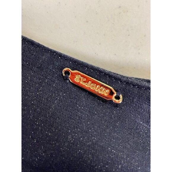 St John Sport Marie Gray Double Front Zip Navy Sheath Skirt 4 - Picture 6 of 6